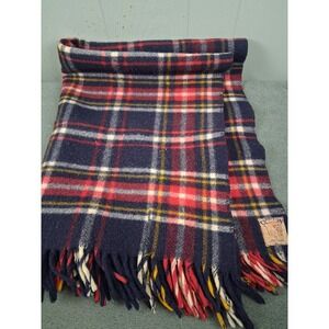 Vintage 60s Curvon Princeton Wool Plaid No. 14 Lap Barn Blanket 62X44 Country